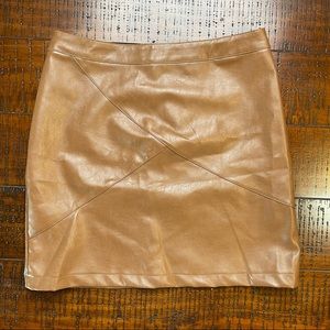 Zeagoo tan faux leather skirt size large